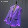 Luminous fiber optic suit jacket led baseball jacket light up men suit for party concert DJ Bar