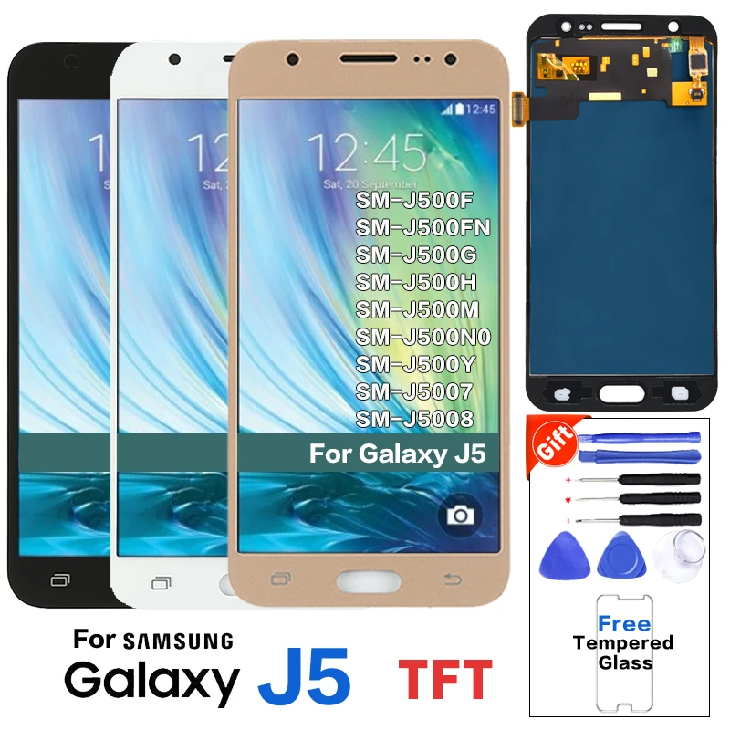 

TFT Quality LCDs For Samsung Galaxy J5 2015 J500 J500F J500H LCD Display Touch Screen Digitizer Assembly, Black;white;gold