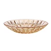 Decorative Electronic Amber Gold Colored Glass Charger Plate Glass Fruit Plate Dish with Flower Pattern