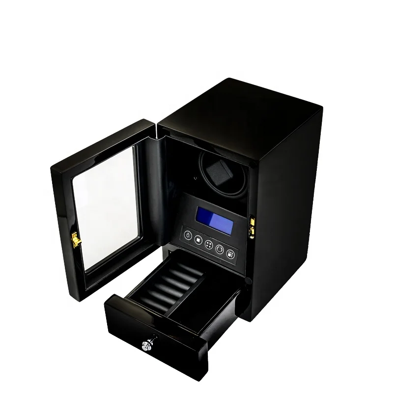 

DRIKLUX High Quality Black wooden Watch Winder with Drawer