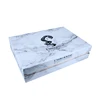 Wholesale custom logo marble pattern hair packaging wig gift box with gold glitter bottom
