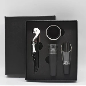 Free sample the bestest selling wine accessories with gift box and cheap price 4pcs wine opener sets