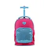 New Design Heart Sequin Custom Children European Trolley Kids Rolling School Backpack Bookbags Bag with Wheels Girls