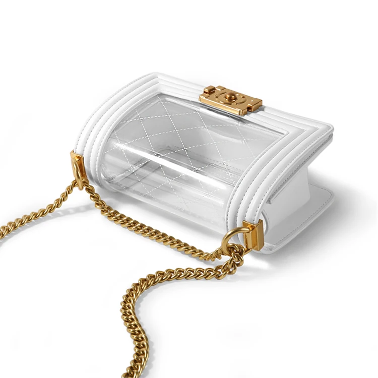 
2020 PVC messenger bag women casual plastic transparent bag wholesale clear handbags for lady 