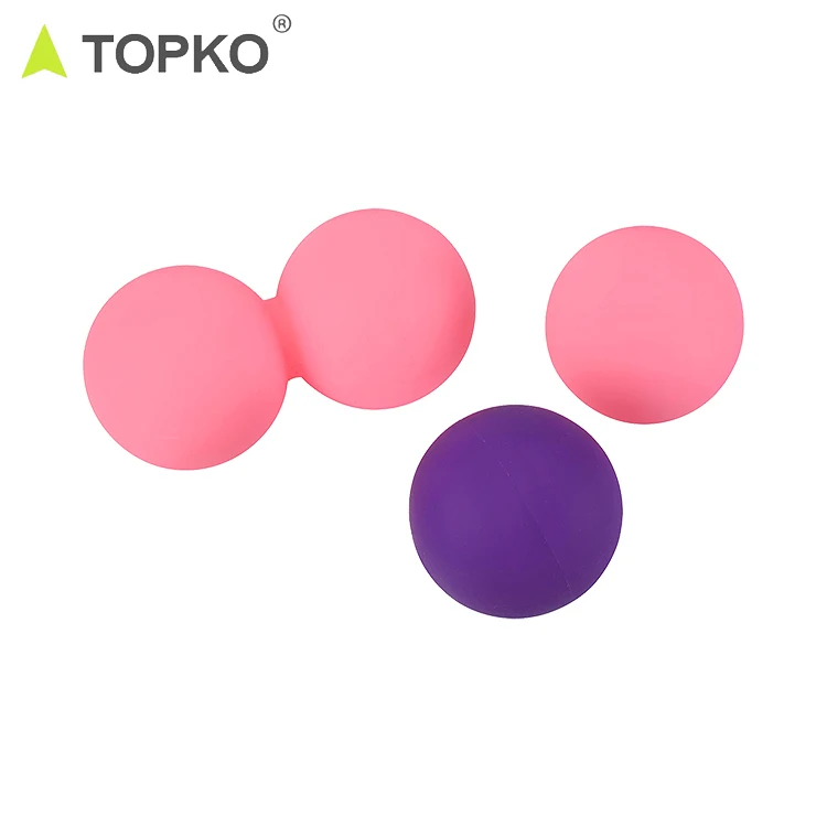 

TOPKO 2019 Top Selling Private Label Eco-friendly Material Indoor Gym Exercise Peanut Silicone Massage Lacrosse Ball, Customized