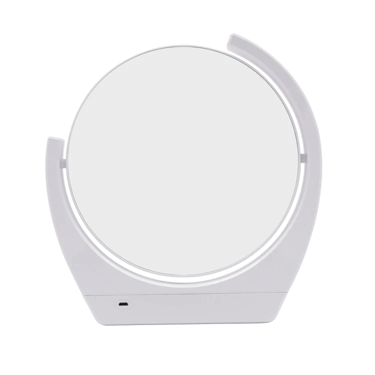 

360 Degrees Rotation Built in 2000Mah Rechargeable Battery Round Double Sides 1X 7X Led Light Table Makeup Mirror