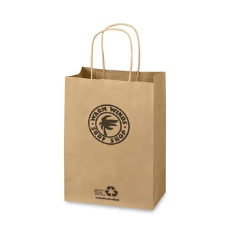 custom paper recycled grocery wholesale manufacturer china bag kraft shopping twisted handles brown larger then
