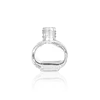 Graceful design sample size 5ml flat round glass nail polish oil bottle with brush cap