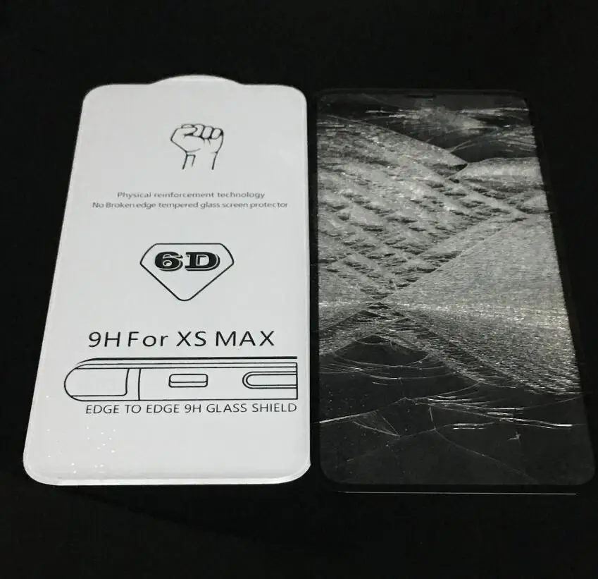 6D Fully covered tempered film for iphone xs max xr x 6 7 8 6plus 7plus 8plus Protective Glass tempered film retail box