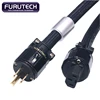 High QualityXSSH audio Hi-End Hifi amplifier OFC Pure Copper US+ IEC 3 pin pins AC Female Male Gold Plated Power Plug Power Cabl