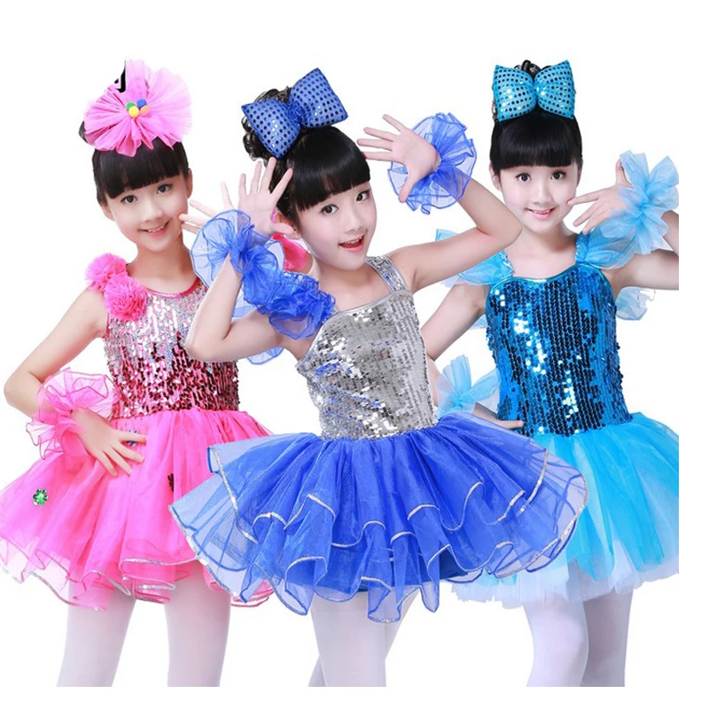 Sequin Boy and Girls Dance Performance Costumes Modern Dance Dress