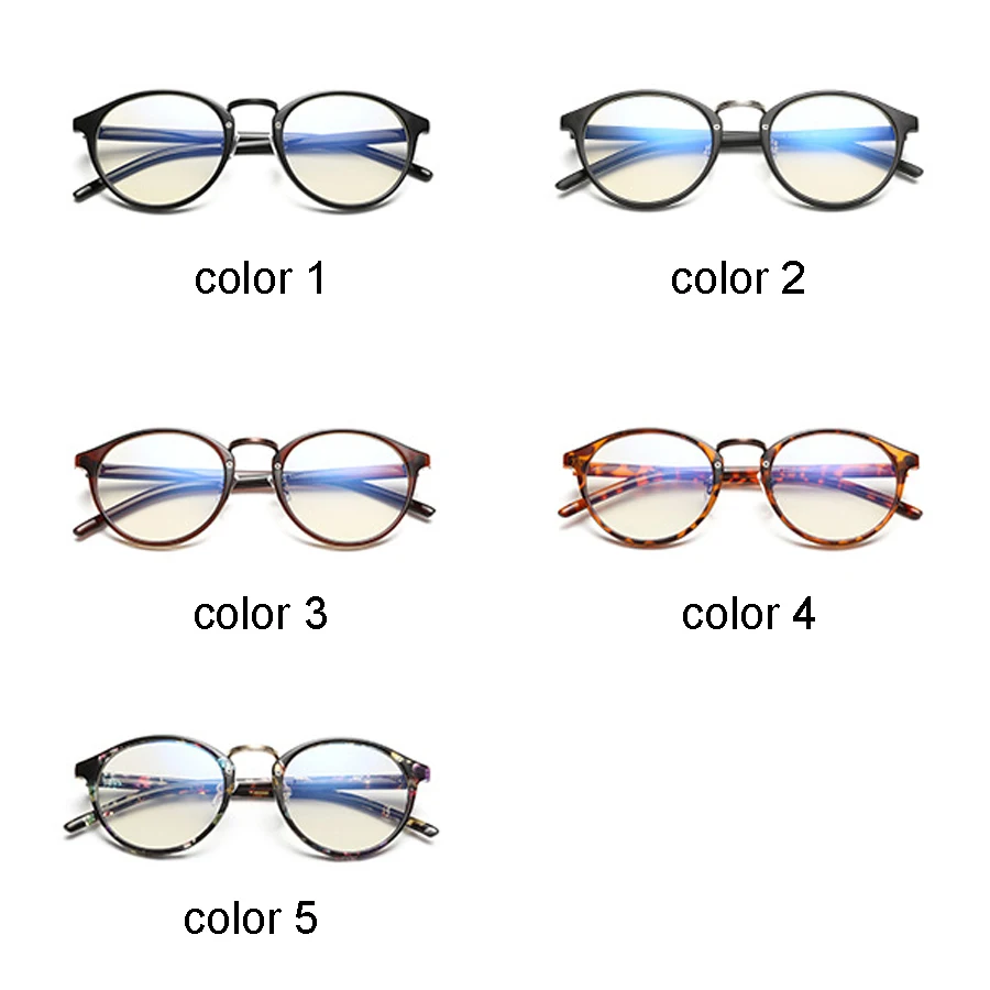 
metal oval frame computer radiation protection glasses for computer protection glasses anti blue light with clear lens 