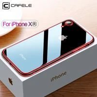 

CAFELE Luxury Plating TPU Transparent Soft Mobile Back Cases Cell Phone Cover For iPhone 7 8 plus X xs xr max Phone Case