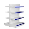powder coating double sides gondola supermarket shelf with metal wire mesh back panel