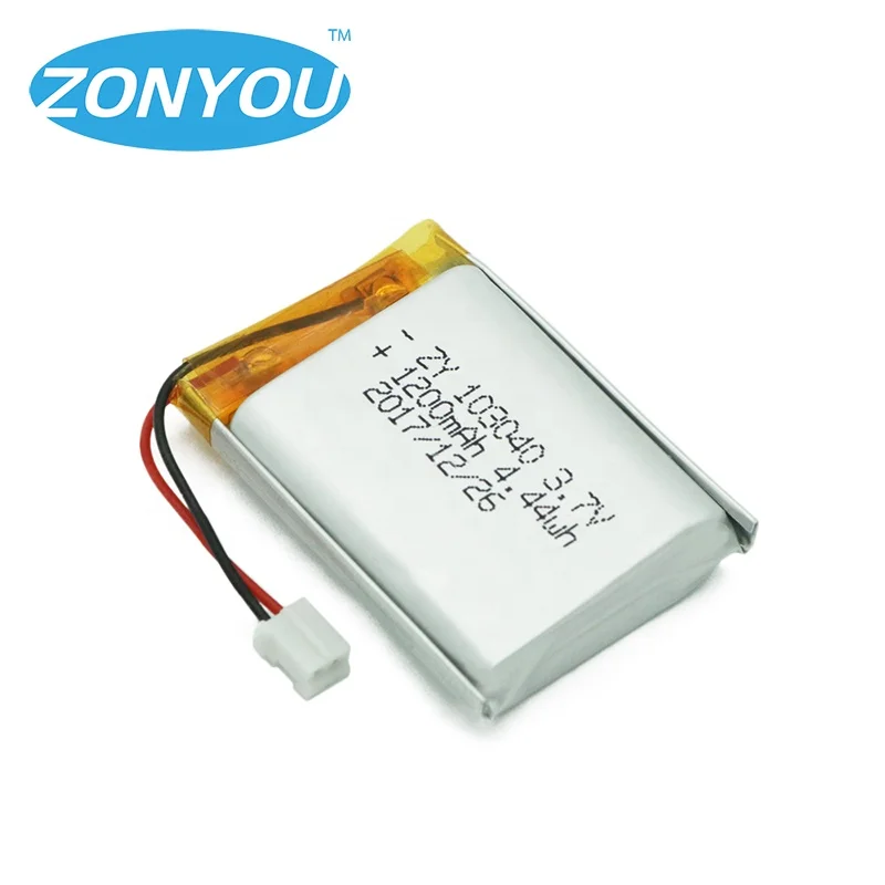 
SZ Rechargeable 103040 1200mAh 3.7V 4.44Wh Li-ion Lithium Ion Polymer Lipo Batteries Battery for Headlamp 