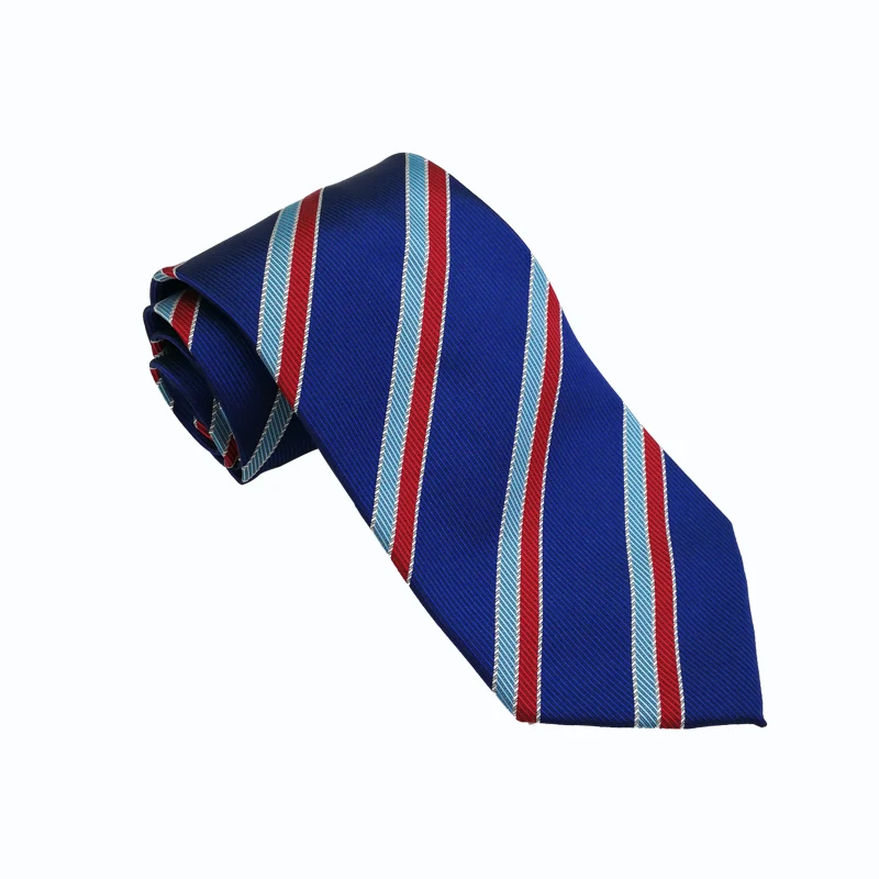 
university academic institution uniform tie polyester weave bule & red stripe neckties 