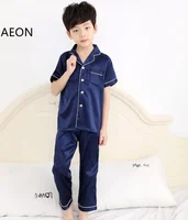 

Long Sleeve Boys Pajamas Custom Soft Satin Boys Pyjamas Set Sleepwear