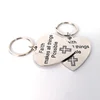 Faith Makes All Things Possible Cross Heart Shape Silver Keychain Custom Logo Engraved