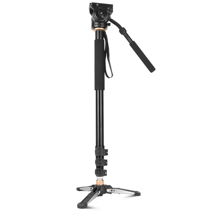 

Aluminium 4-Section Professional Camera Video Monopod Kit with free carry bag 203cm flexible monopod with mini tripod base, Black