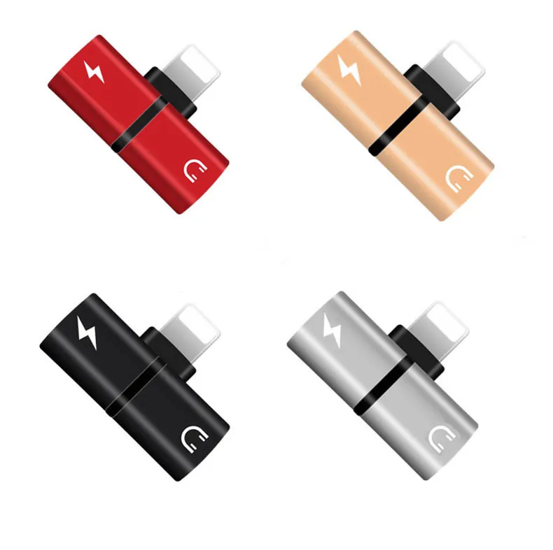 

factory hot sell dual llightning earphone +charge splitter adapter earphone converter IOS 12 2 in 1 audio for iphone with pack 7, N/a