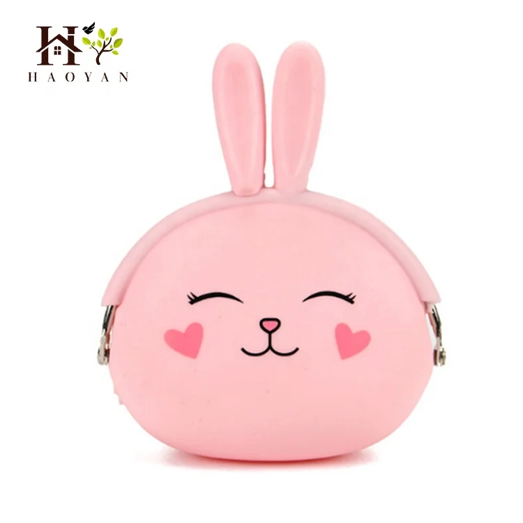 

Cartoon Silicone Coin Purse Korean Cute Rabbit Key Bag Wholesale, Colorful