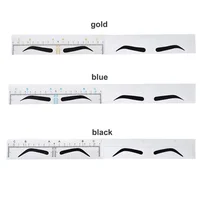 

Black Blue Gold Disposable Eyebrow Shaping Stencil Microblading Adhesive Sticker Eye Brow Permanent Makeup Stencil With Ruler