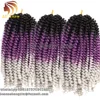 Ali Show Ombre Purple Grey Ombre Kinky Twist Curl Crochet Hair Bounce Synthetic Nubian Twist Hairstyles 2019