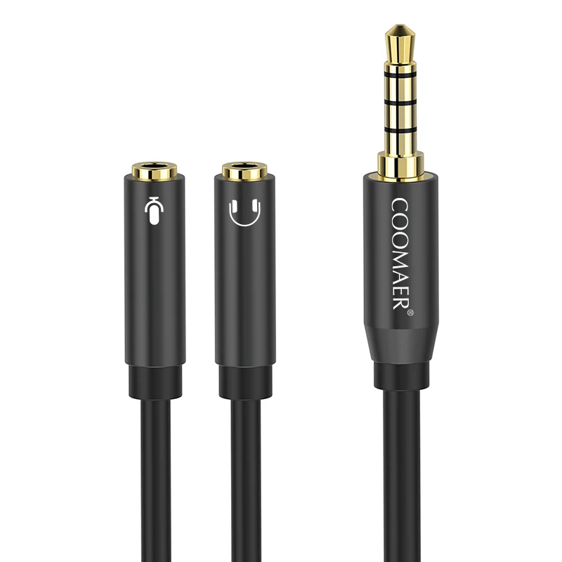 

HiFi Sound Stereo Audio Headphone Microphone Splitter Cable Adapter for Game