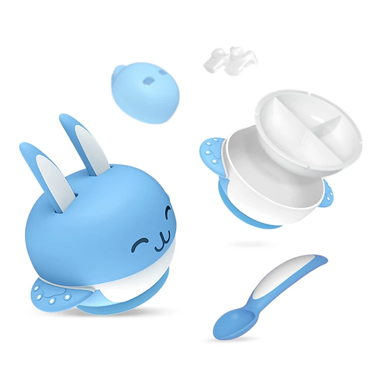 

Baosheng Suction Bowls Baby Feeding Set Silicone, Food BPA Free Suction Silicone Baby Bowl