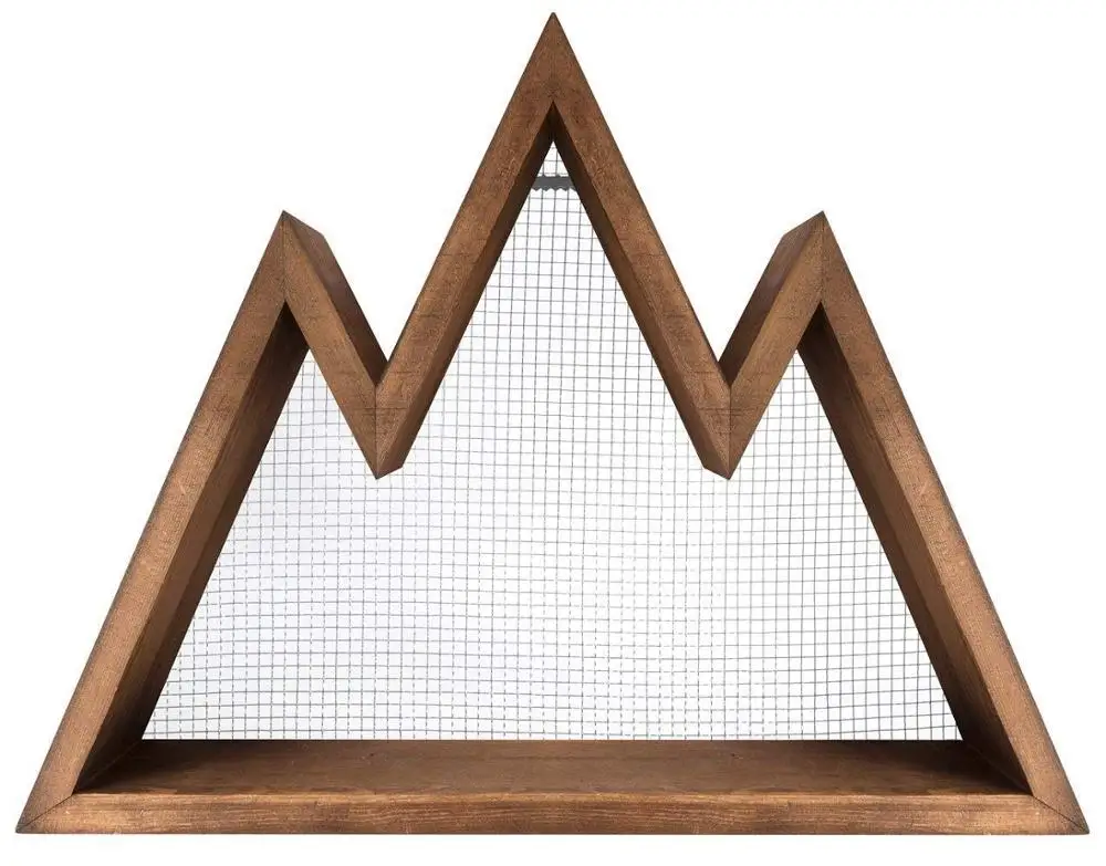 

Rustic Triangle Wall Art Geometric Decor Shelf for Nursery, Beige, brown or as customer's requirement
