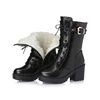 2019 new high-heeled fashion military boots women platform winter shoes women boots 1 pair genuine leather boots women