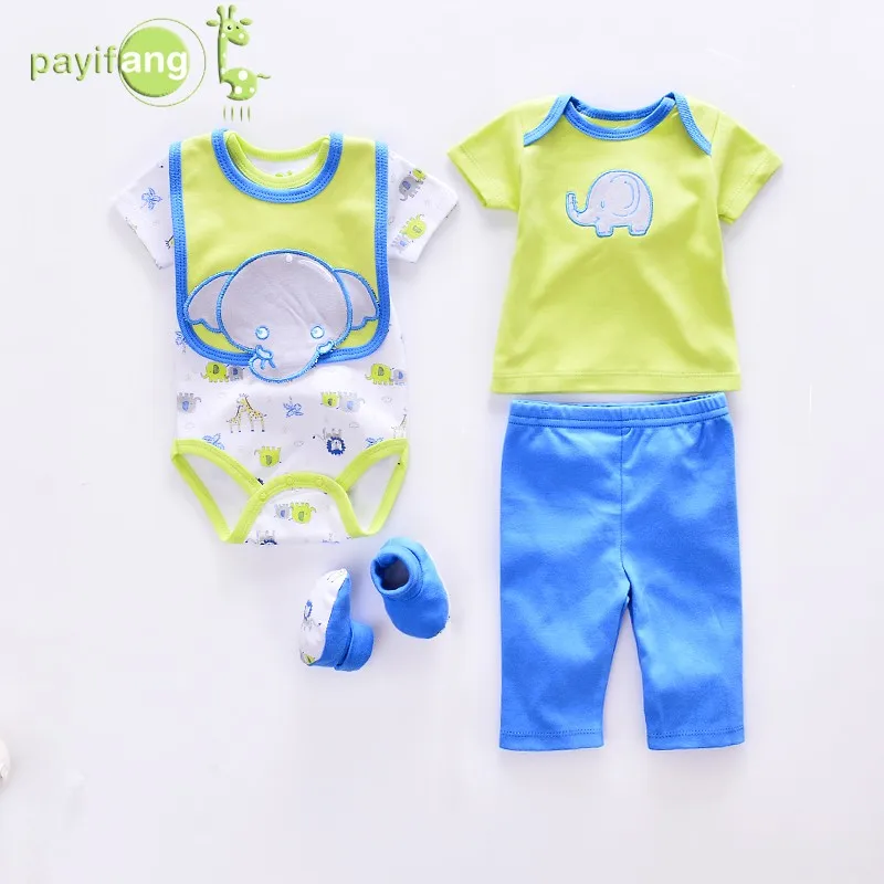 

Pa yi fang 5 PCS Baby summer suit Baby body suit 5pcs set factory wholesale in bulk ready to ship, 7 colors can be selected