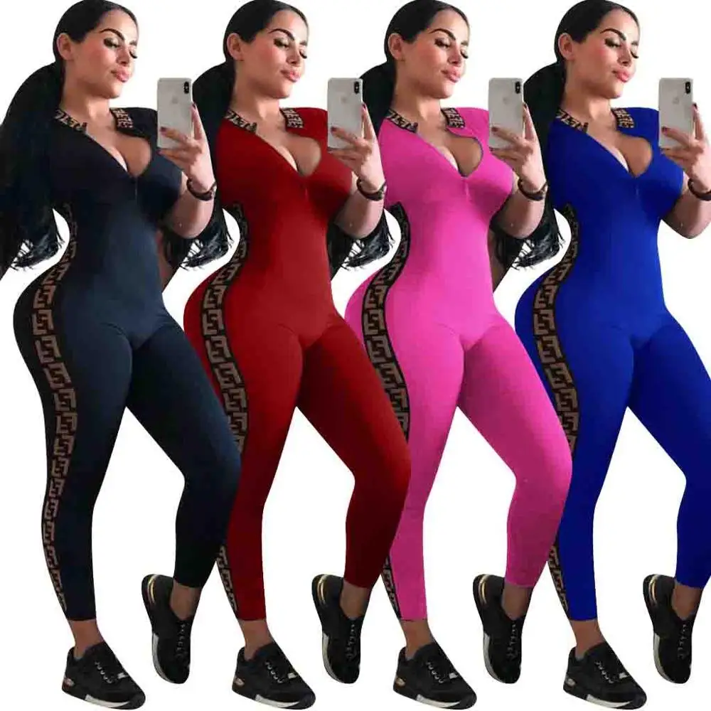 

summer tracksuit jumpsuit women 2019 bodycon