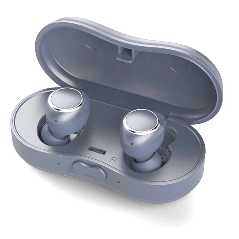

Mini Bluetooth Wireless Earphone OEM with Portable Charging Case, Black;gray