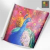 Digital printed peacock pattern thick blackout drapery curtain fabric for living room curtain