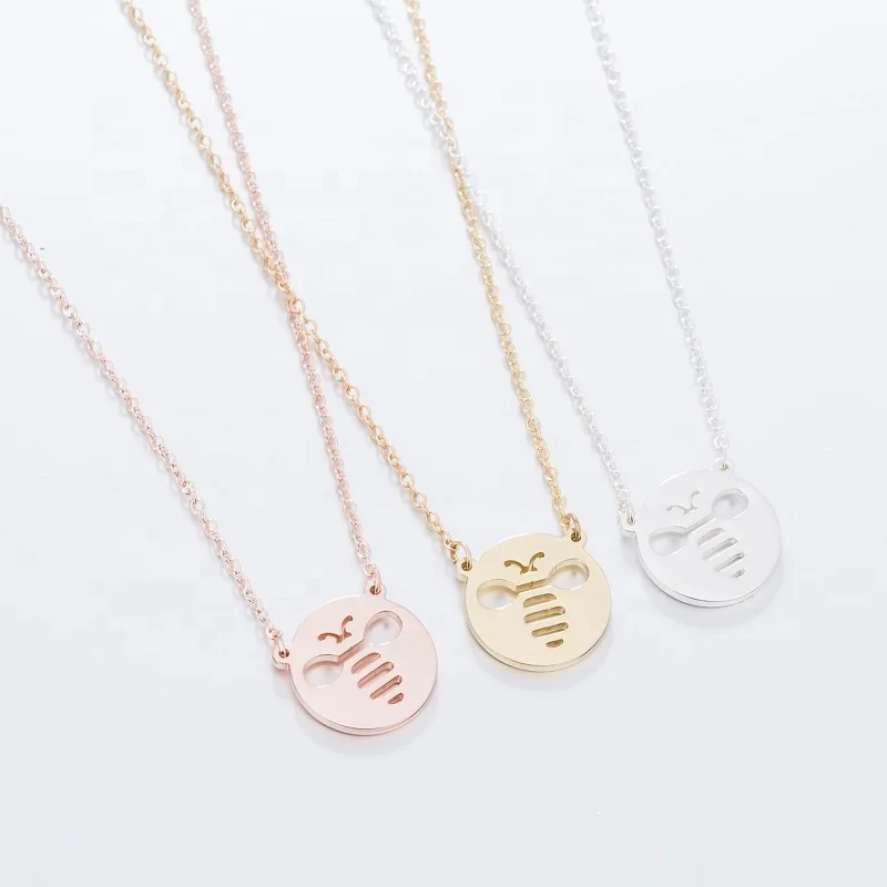 

stainless steel pendant gold bee necklace 2019 new styles fashion jewelry, Gold/silver/rose gold