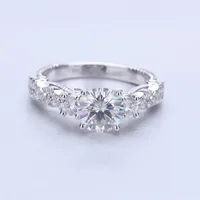 

Starsgem Customized 9K 14K 18K White Gold With Round Moissanite Diamond Jewelry Wedding Ring