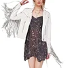 Spring Winter Women Fringe OEM manufacturers custom Faux pu Leather tassel Jacket