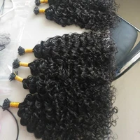 

Hot sale curly 100% virgin remy hair raw human hair kinky curlyi tip extension