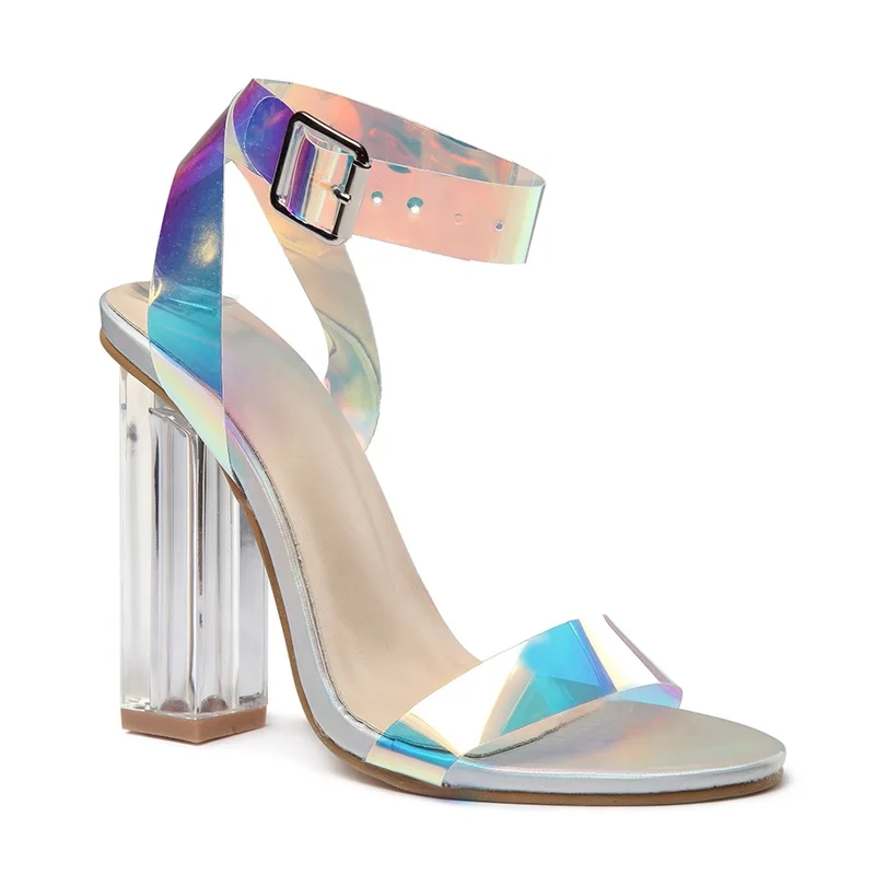 

2019 New design supper high heel sandals transparent slippers for women, Customized