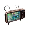 Retro style TV shape wireless speaker with AUX TF card FM mode and phone stand