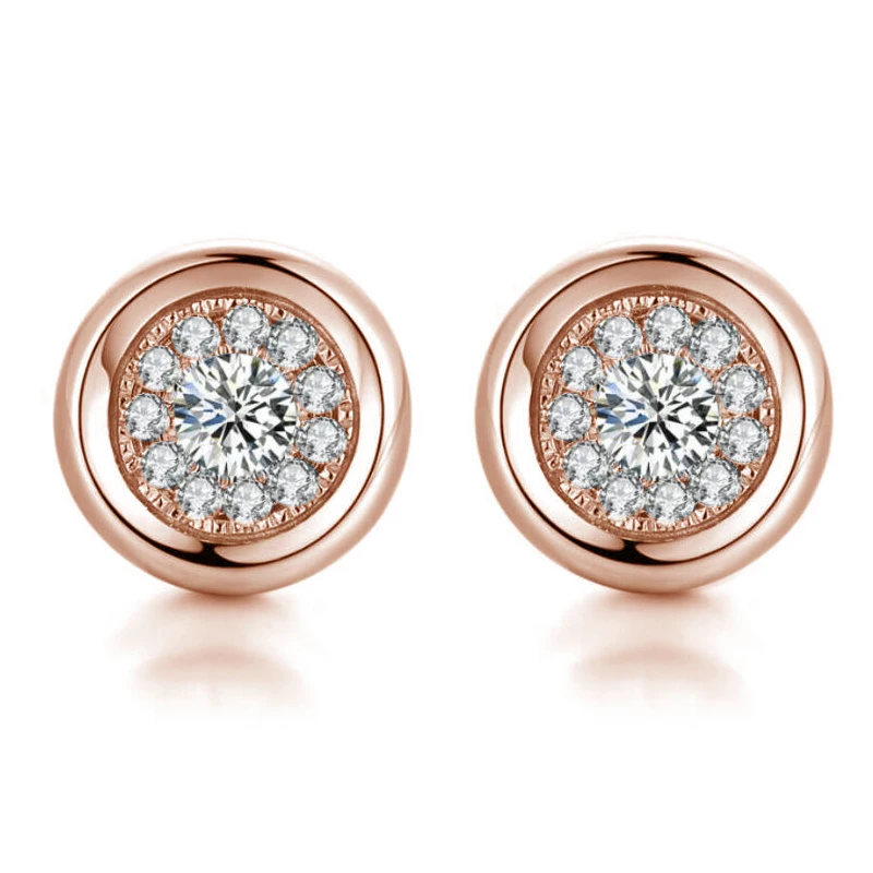 

Fashionable new round full zircon Super shiny stud earring for men and women
