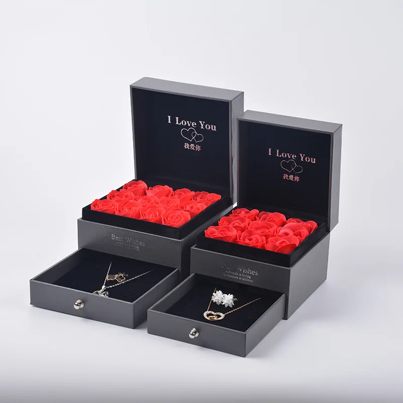 

Rose necklace flower jewelry gift ornament box