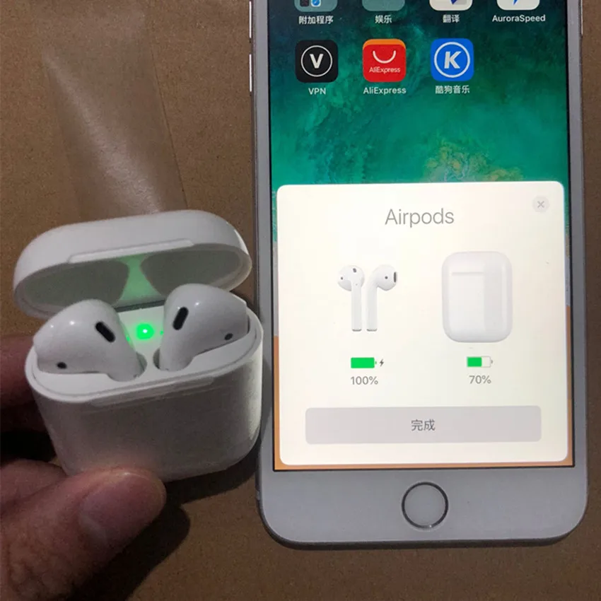 

Free shipping Newest 1:1 Brand w1 chip Ap Pop up animation Earphone TWS Wireless Earphone In-ear Headset Headphones for iphone, White