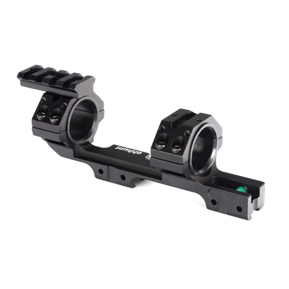 

11mm 3/8" Dovetail Riflescope Rings Hunting 25.4mm 30mm Offset Scope Mount Top Picatinny Weaver Rail with Bubble Level, Black