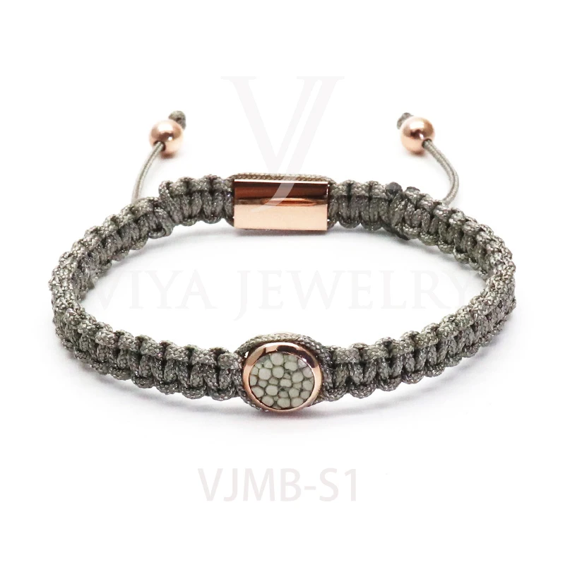 

DHL Free Shipping Viya Jewelry Wholesale Macrame Bracelet With Genuine Stingray Beads For Summer