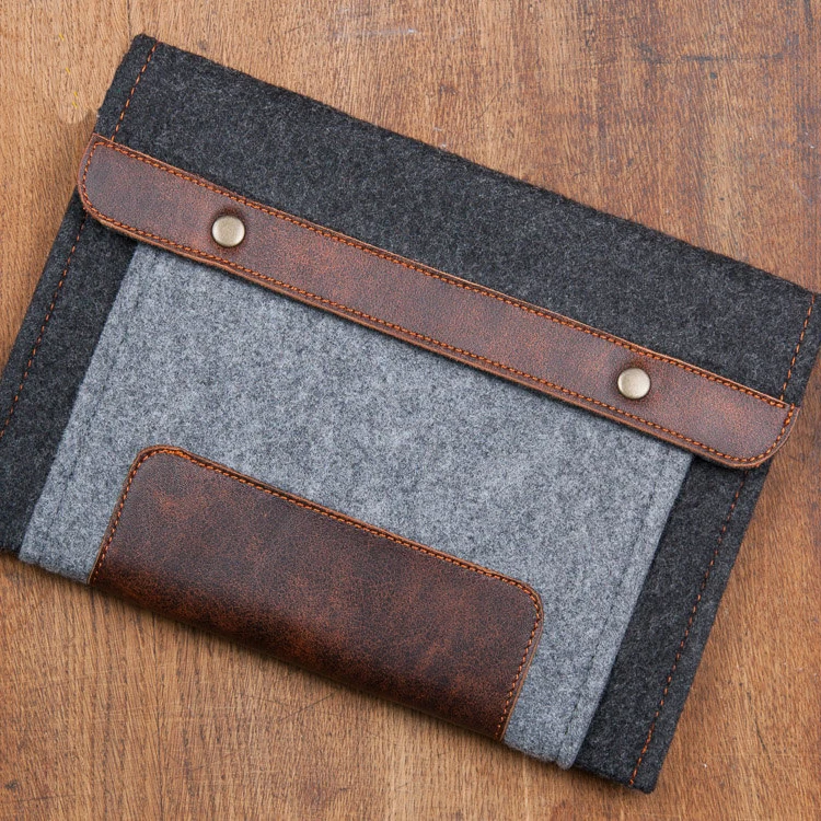 

New Product Custom Size Laptop Bag Portable Felt Laptop Sleeve, Grey