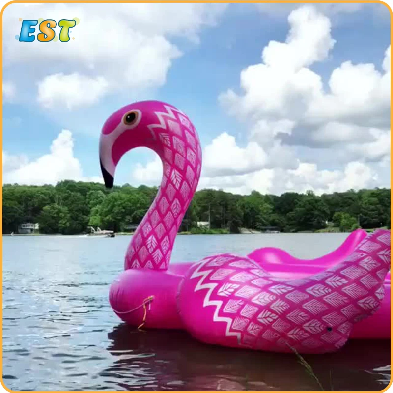 

High quality large cheap party inflatable pool island unicorn pool float inflatable flamingo, Pink or white