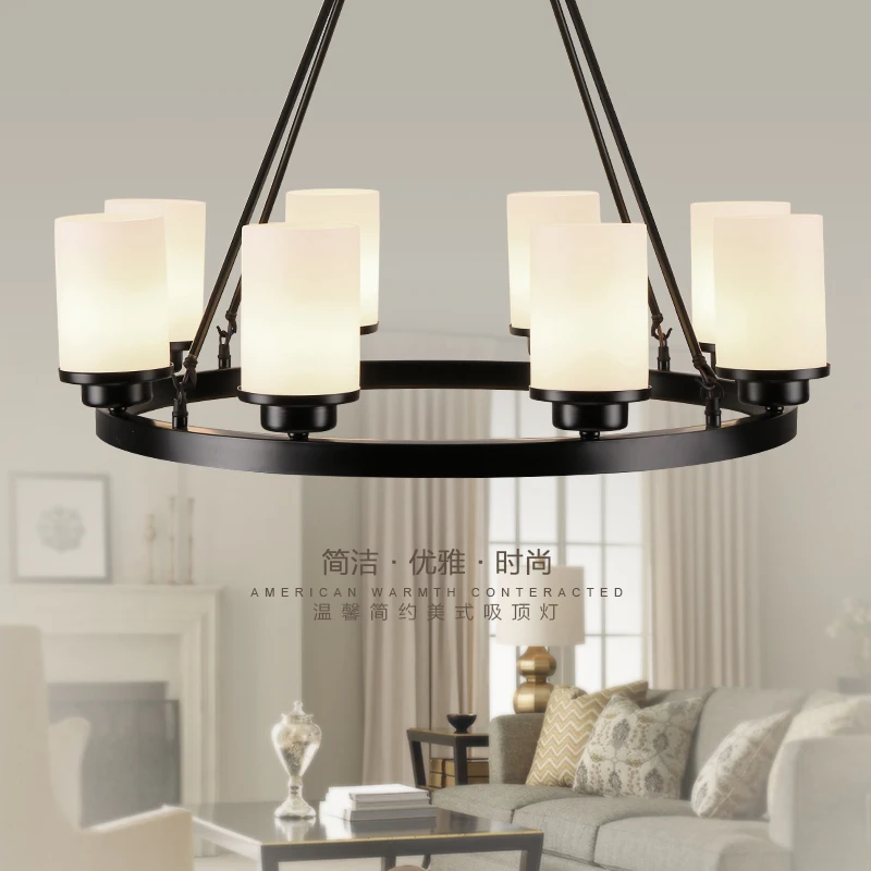 

LED glass and iron chandelier