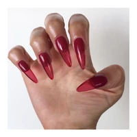 

ZK-AN209 Long Nail Tips Wholesale Ready to Wear Nails Red Color Artificial Nails Extensions